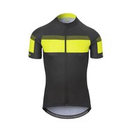 Cyklistický dres GIRO Chrono Sport Jersey Black/Hi Yellow Sprint L