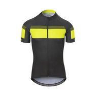 Cyklistický dres GIRO Chrono Sport Jersey Black/Hi Yellow Sprint XL