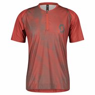 Cyklistický dres volný SCOTT TRAIL Vertic Zip SS tuscan red/dark grey XL